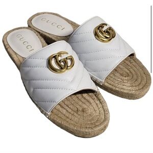 EUC GG Leather slides